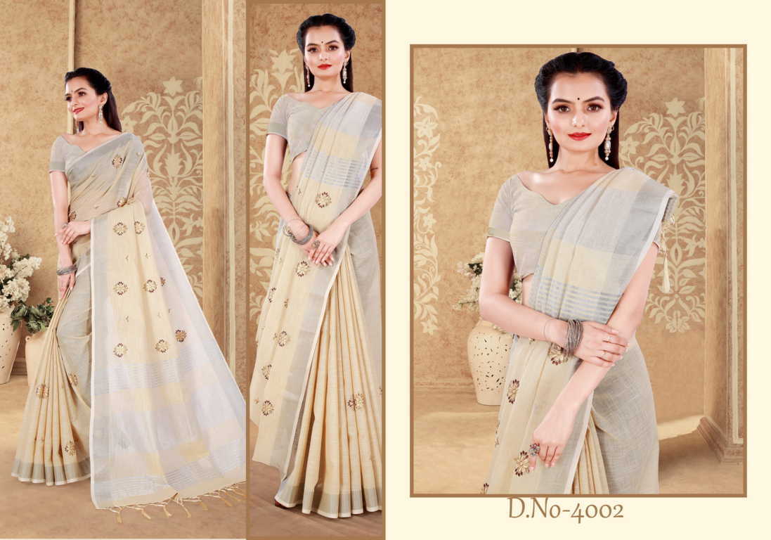 Sangam Sneha Linen Festive Wear Designer Embroidery Latest Saree Collection